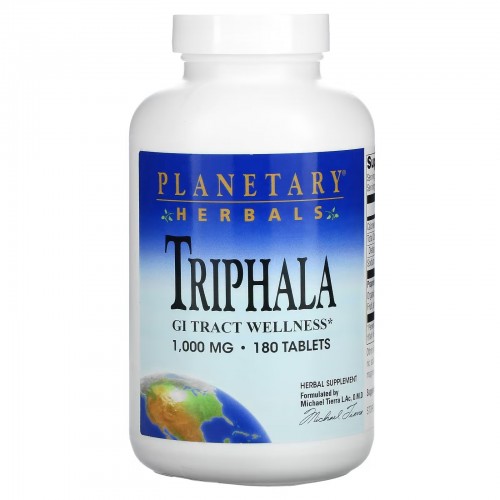 Planetary Herbals, Triphala, здоровье желудочно-кишечного тракта, 1000 мг, 180 таблеток Planetary Herbals, Triphala, здоровье желудочно-кишечного тракта, 1000 мг, 180 таблеток